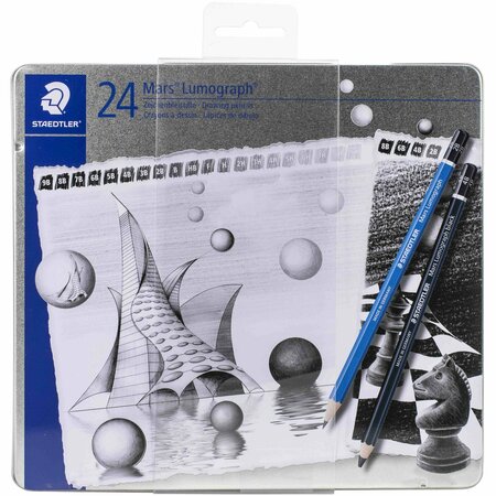 STAEDTLER Mars Lumograph Drawing Pencils, 24PK 100G24S